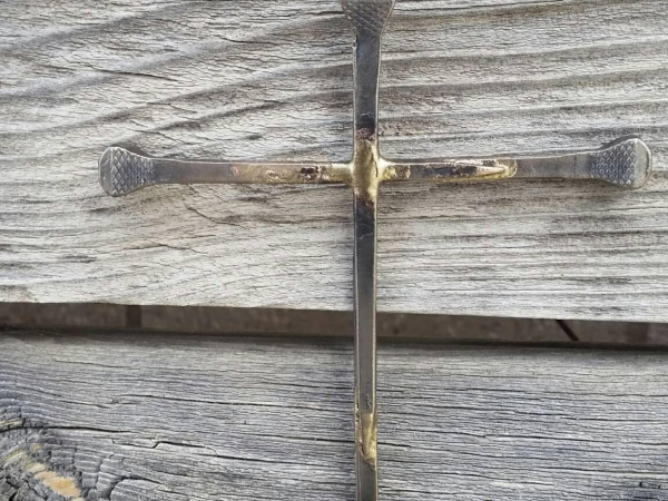 Horseshoe Nail Cross Large