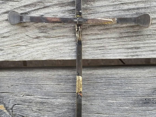 Horseshoe Nail Cross Large