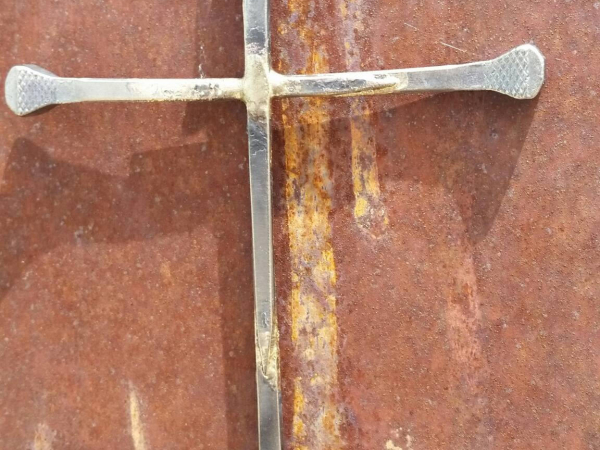 Five Horseshoe Nail Crosses Large for one price