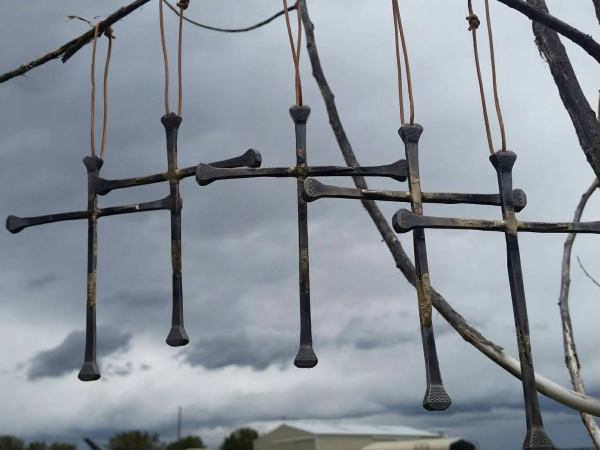 Five Horseshoe Nail Crosses Large for one price