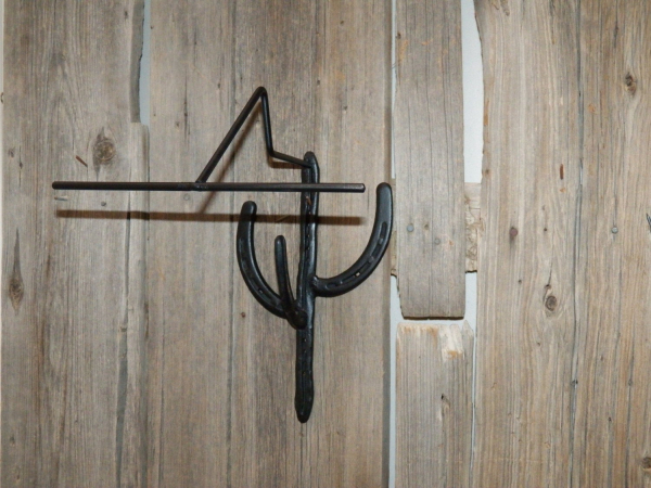 Horseshoe Cactus Hat Rack Coat Hook Combination