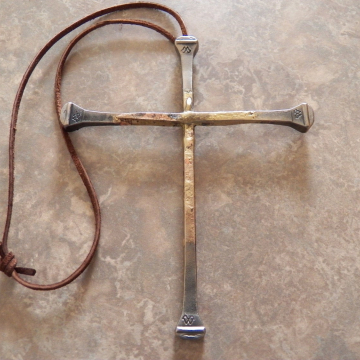 Horseshoe Nail Cross Large