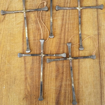 Five Horseshoe Nail Crosses Large for one price